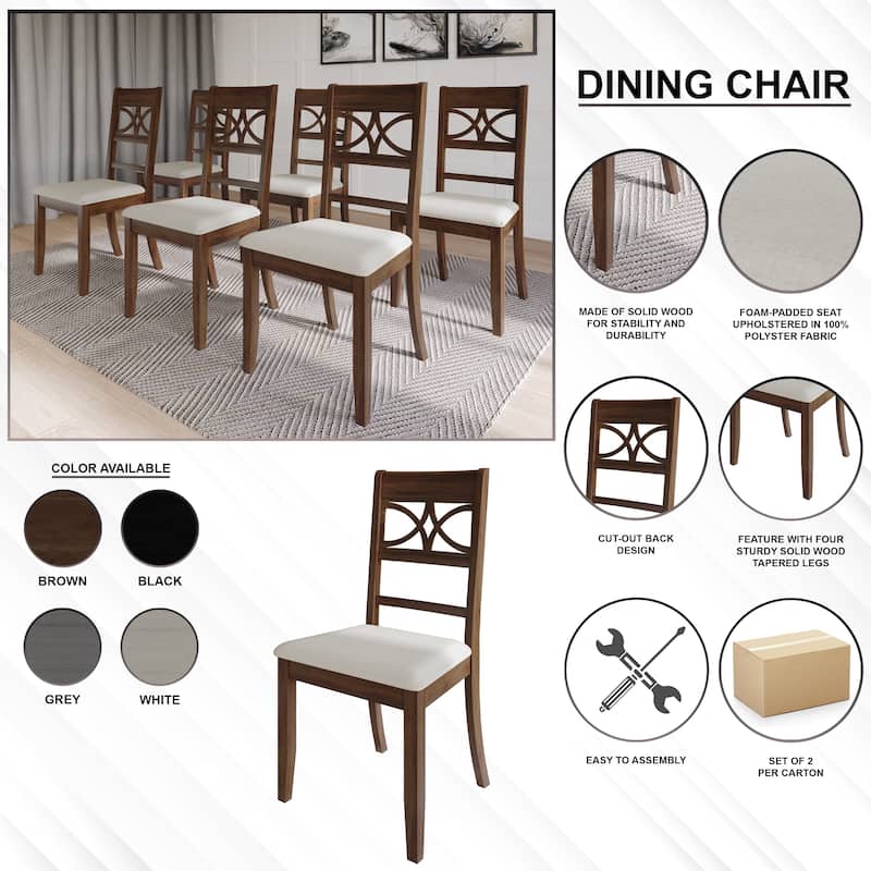 CraftPorch Mid-Century Modern Wooden Dining Chairs (Set of 2) - N/A