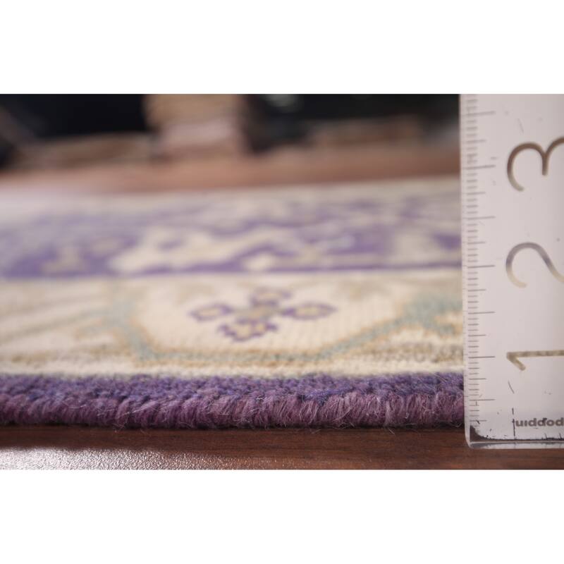 Purple Oushak Oriental Runner Rug Handmade Wool Carpet - 2'6"x 9'9"