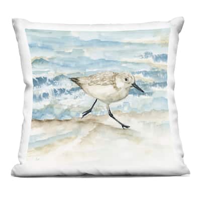 Stupell Sandpiper Striding Shore Decorative Printed Throw Pillow Design by Nan