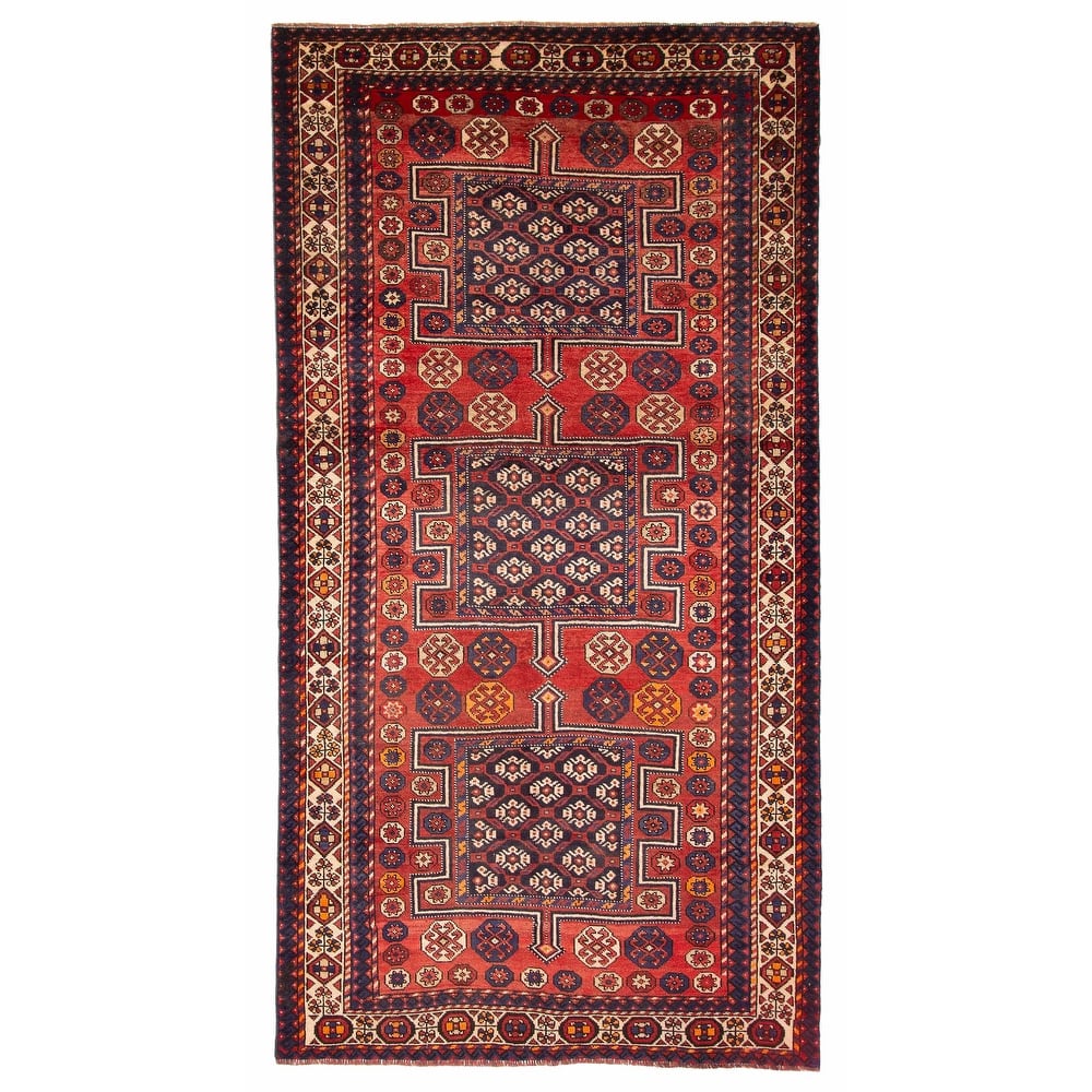 ECARPETGALLERY Hand-knotted Melis Vintage Red Wool Rug - 4'11 x 9'6
