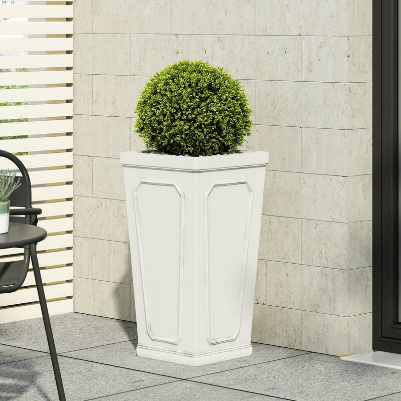 Outdoor Planter with Drainage Hole for Flowers, Herbs, and Succulents