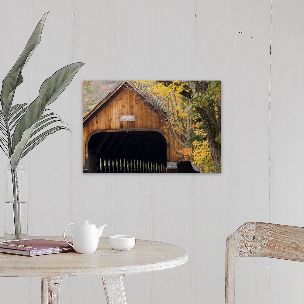 Shop Woodstock Middle Bridge Woodstock Vermont Usa Canvas Wall Art Overstock 16470325