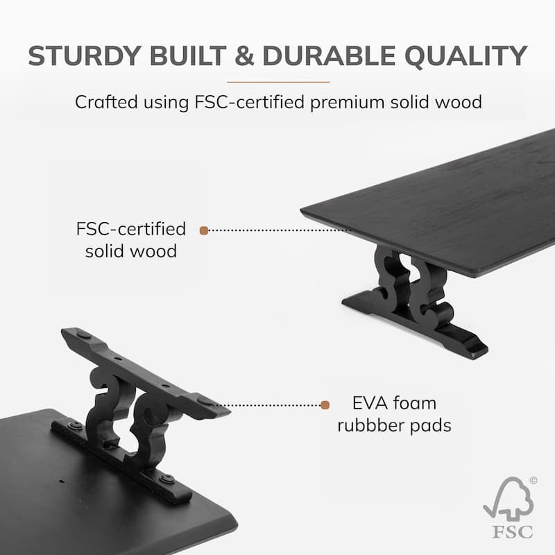 Jani Wood Monitor Stand Riser Desk - Ergonomic Design Stand, Desktop Organizer Table for Home, Office Workspace, Gaming Desk