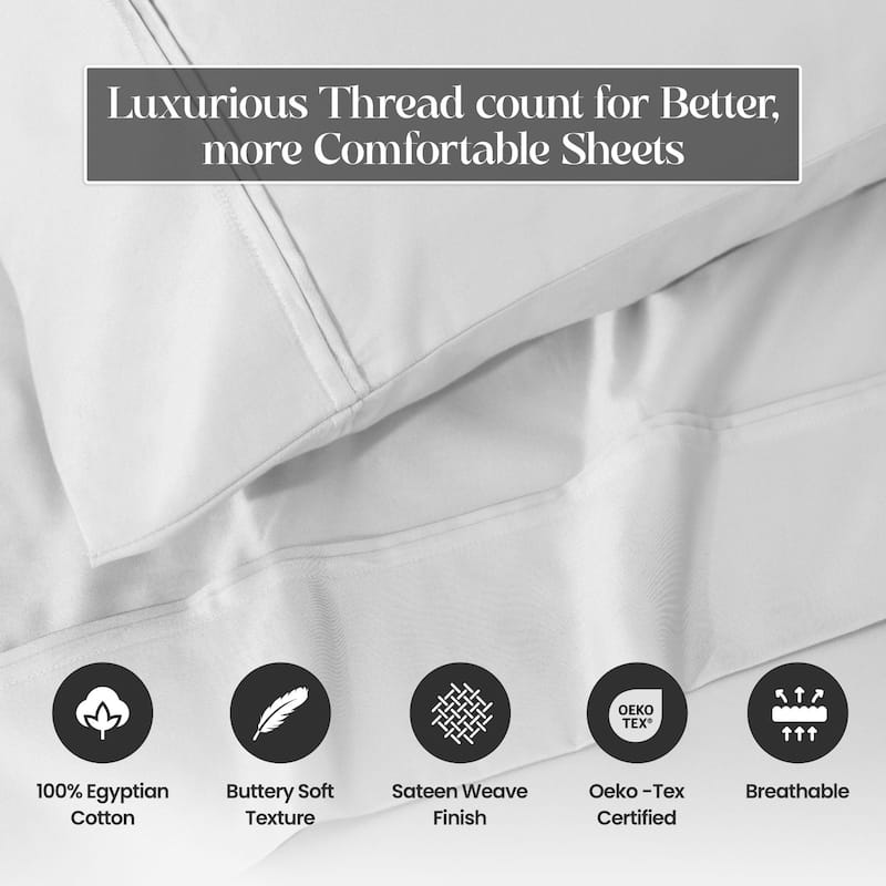 Blue Nile Mills 1200 Thread Count Egyptian Cotton Deep Pocket Sheet Set
