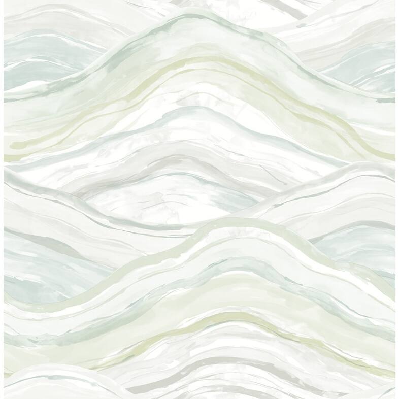 A-Street Prints Dorea Sea Green Striated Waves Wallpaper
