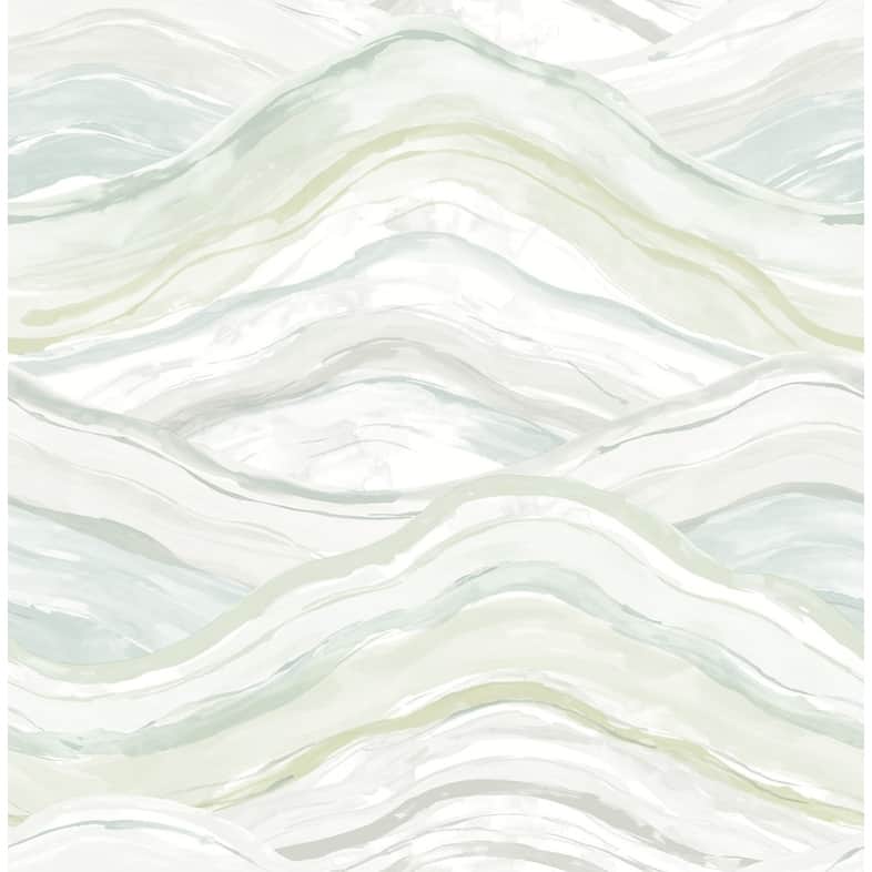 A-Street Prints Dorea Sea Green Striated Waves Wallpaper