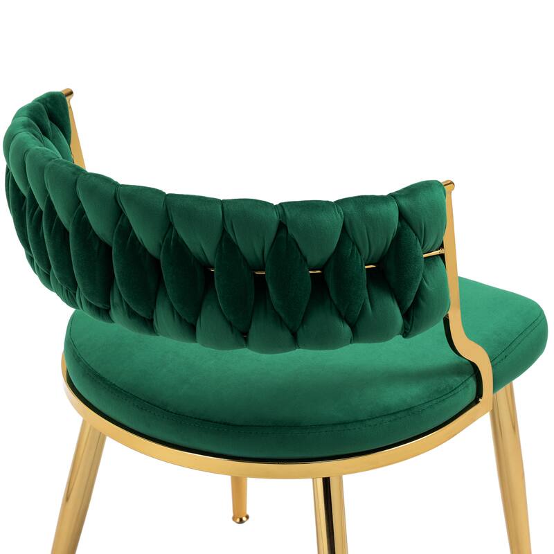 2PACK Upholstered Dining Chairs with Woven Back