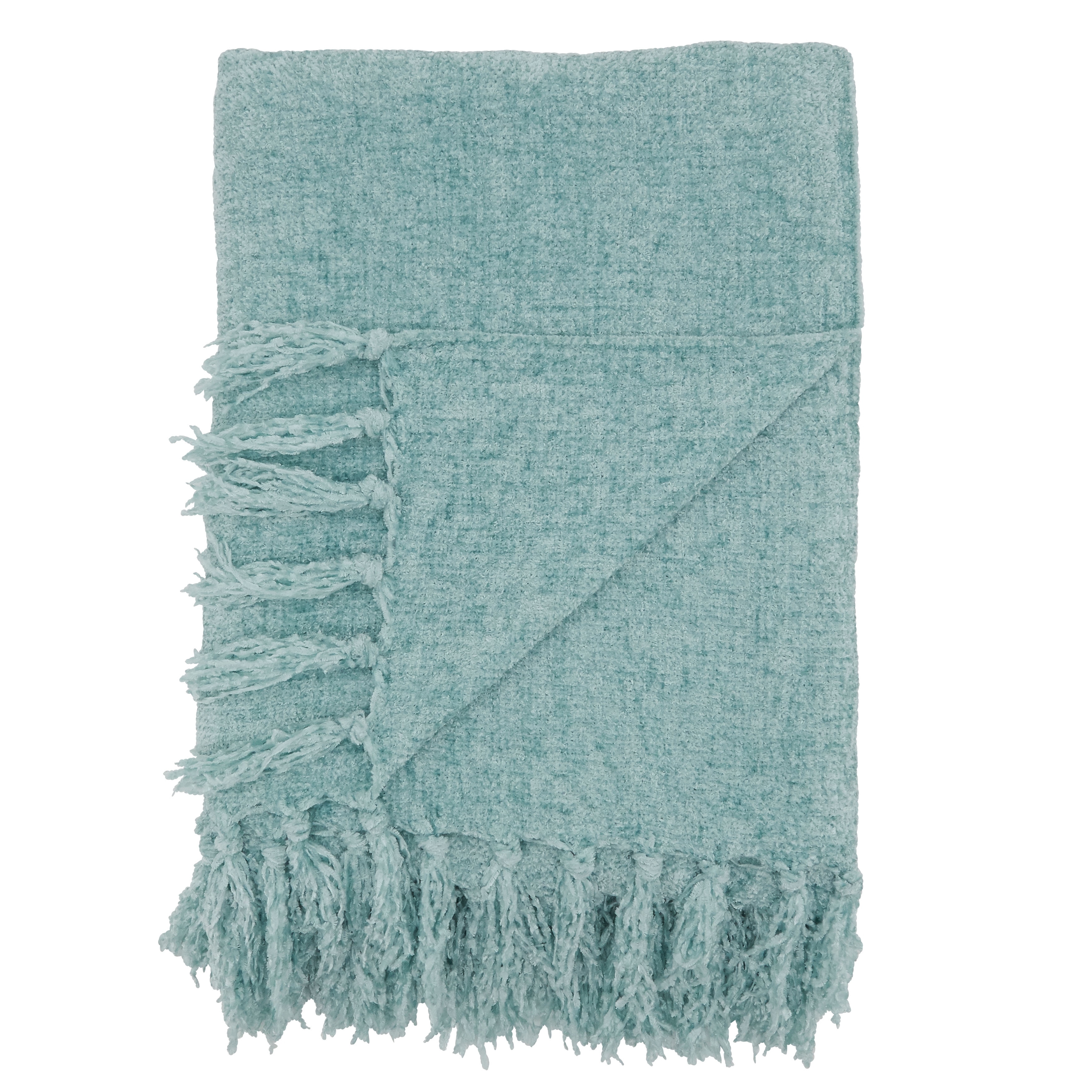 Fringe Design Chenille Throw Blanket