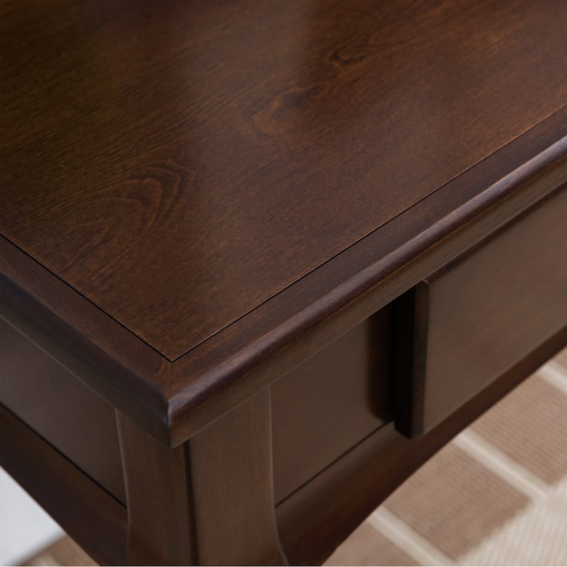 Stratus Solid Wood Laptop Writing Desk with Drop Front Keyboard Drawer