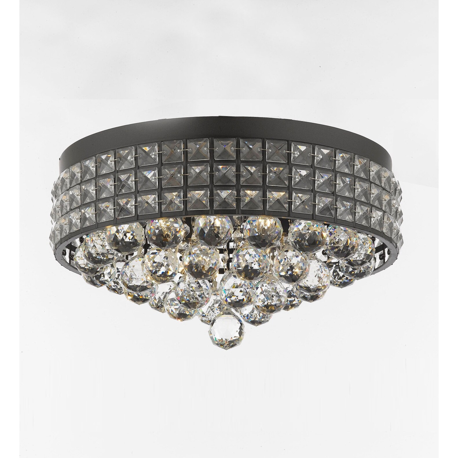 Crystal Balls Semi-Flush Mount French Empire Crystal Chandelier With 40 mm 