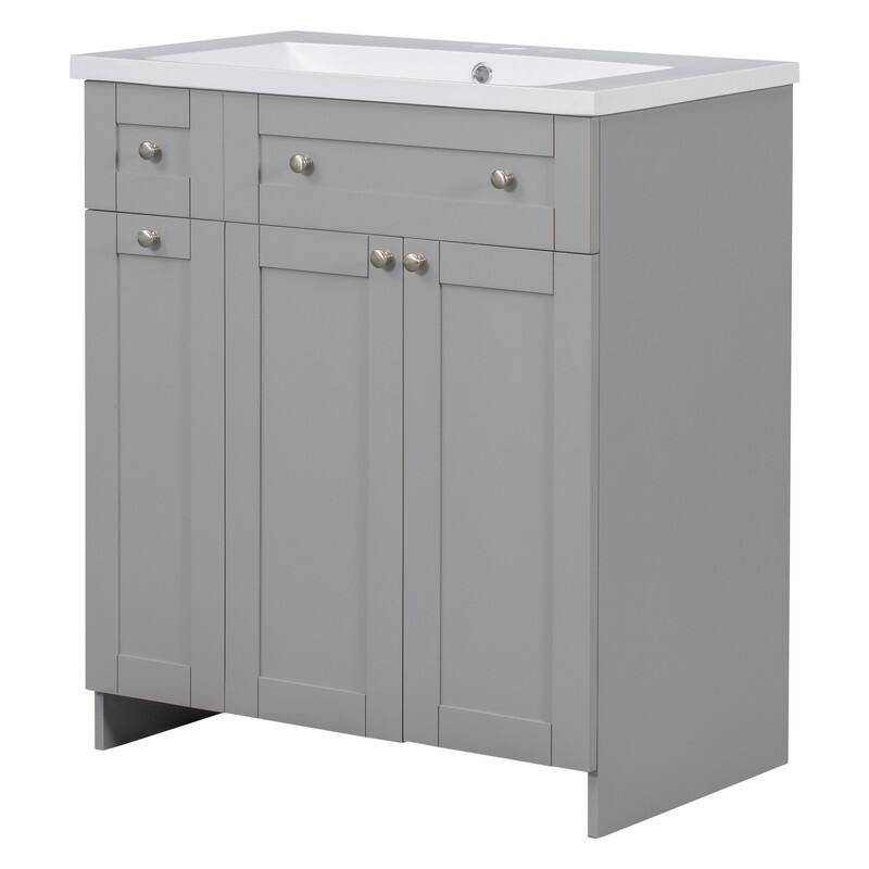 Single Sink 30" Bathroom Vanity with Combo Cabinet and Storage