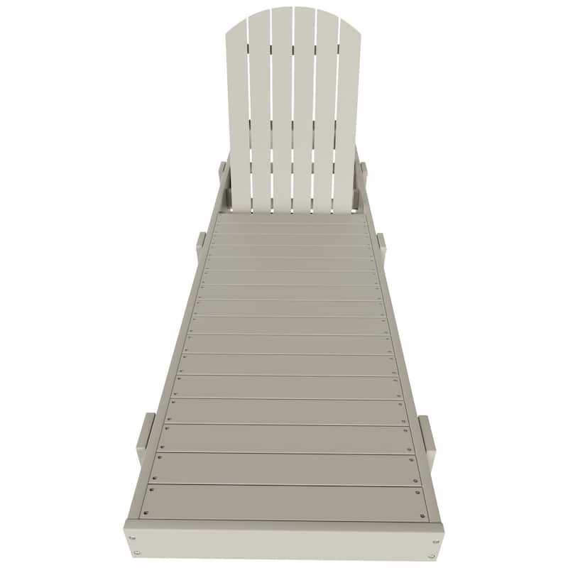 Polytrends Altura Poly Eco-Friendly All Weather Reclining Chaise Lounge with Arms & Side Table (2 Piece Set)