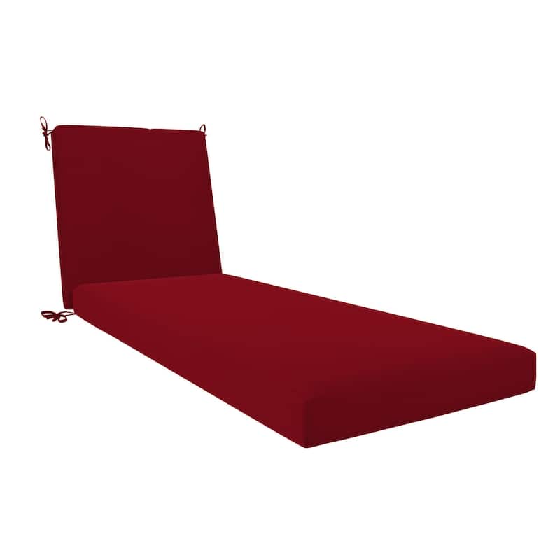 California Umbrella Outdoor Chaise Lounge Cushion, 24" x 78", 3.5" Thick, Memory Foam, Solstice Olefin Fabric - Red