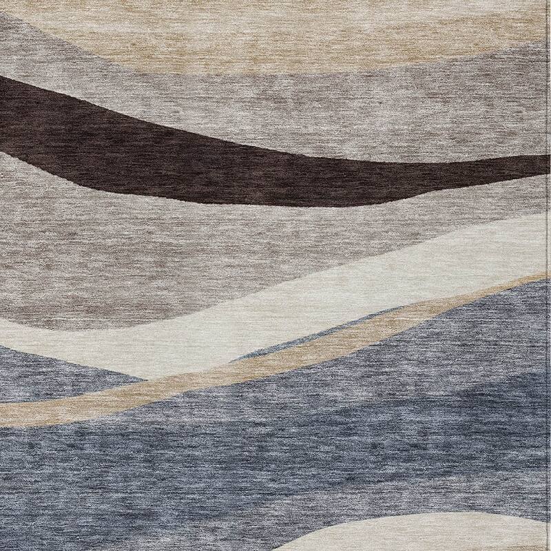 HomeRoots Abstract Transitional Rectangle Outdoor Rug