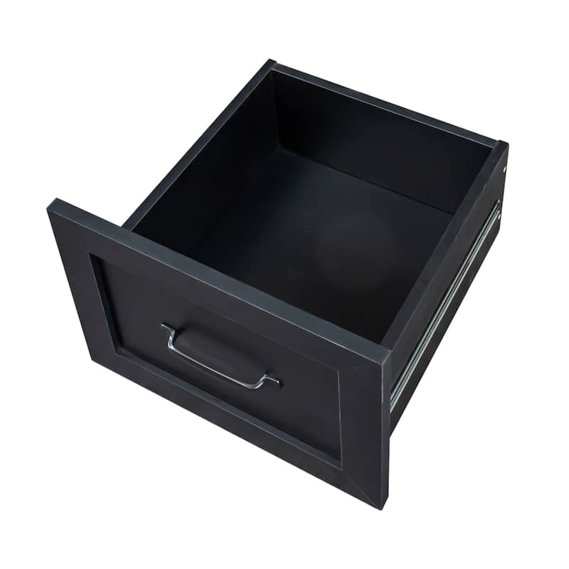 Anmytek Black L Shaped Desk with Hutch and Drawers Corner Computer Workstation for Home Office Gaming