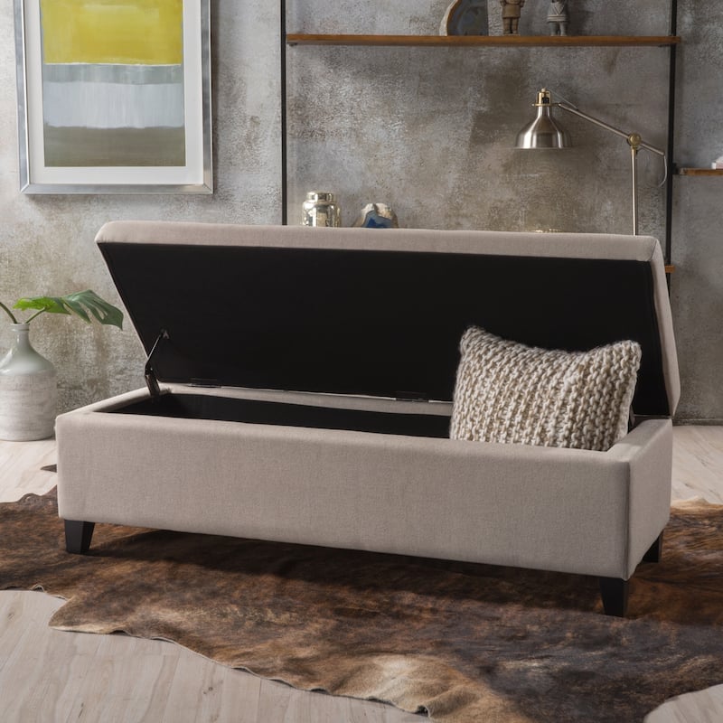 Storage Ottoman with Dense Foam Padding and Ample Space for Modern Living and Multi-Functional Use