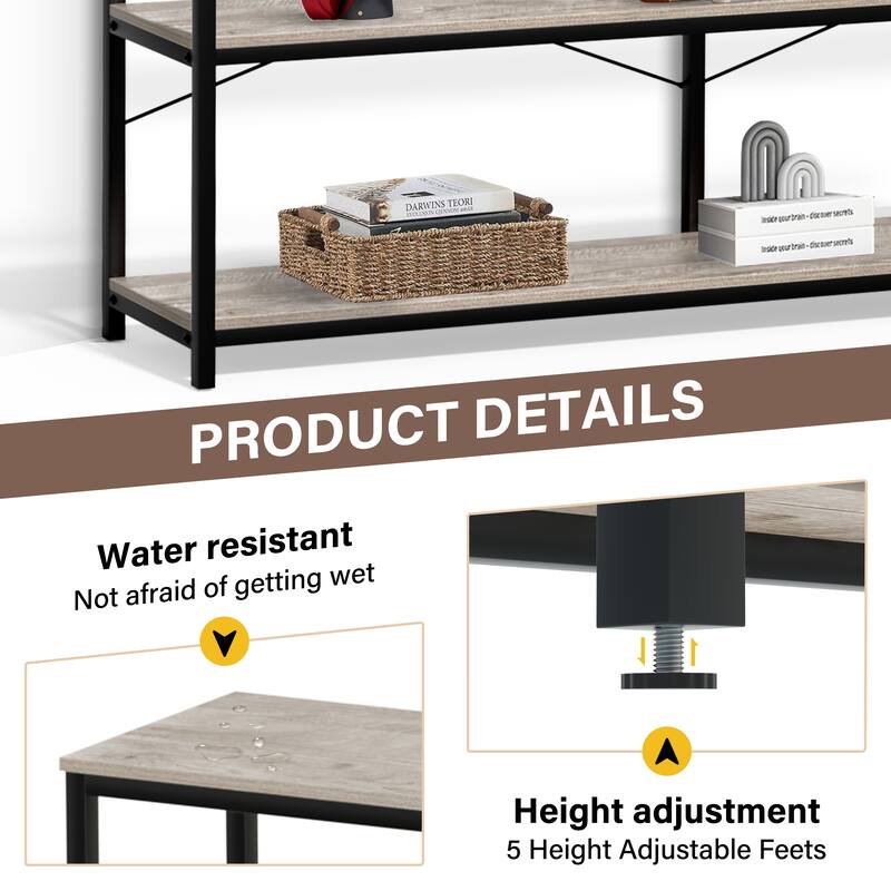 55" Sofa Console Table Narrow Long Console Entryway Table with Storage Shelf TV Stand