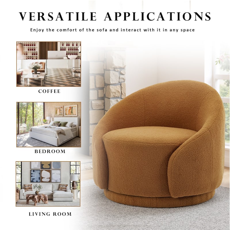 35" Wide 360-Degree Swivel Accent Barrel Chair