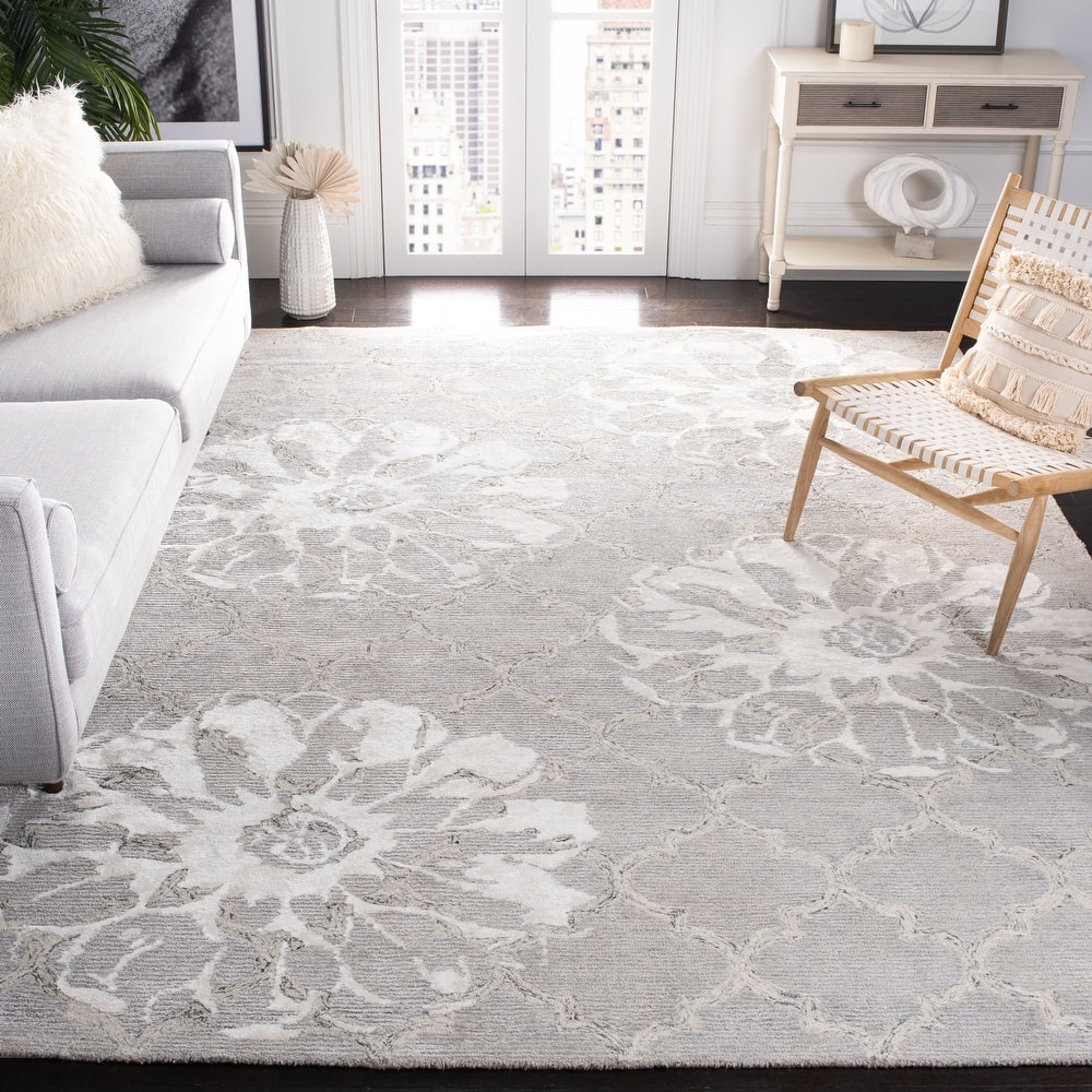 SAFAVIEH Handmade Glamour Florelle Floral Trellis Wool/ Viscose Rug