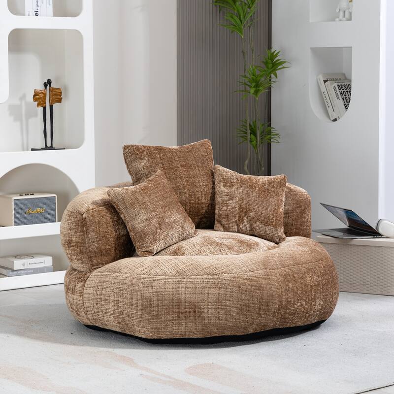 Oversized Chenille High Back Bean Bag Couch for Adults and Kids