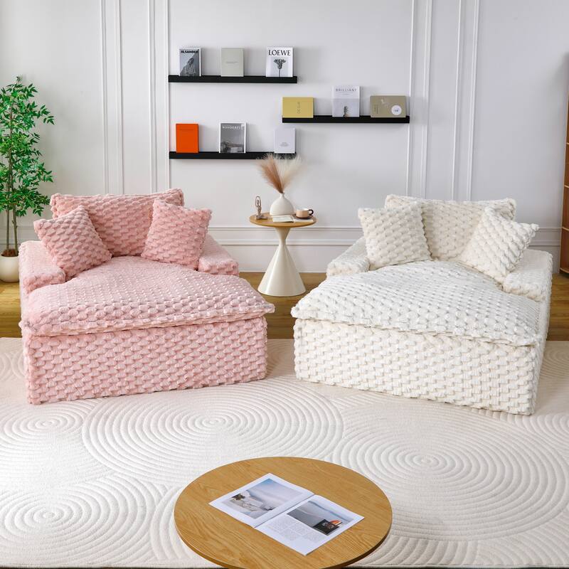 51 - inch Comfort - bearing Sofa: Two Pillows and One Backrest, Suitable for Multiple Scenarios in Bedrooms and Living Rooms