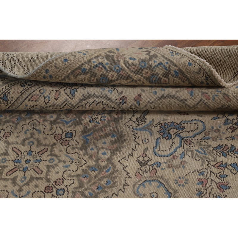 Traditional Tabriz Persian Vintage Rug Hand-Knotted Wool Carpet - 6'8" x 9'7"