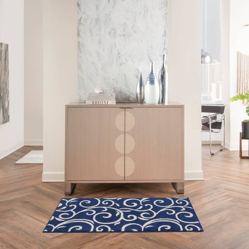 Nourison Grafix Farmhouse Country Scroll Transitional Area Rug
