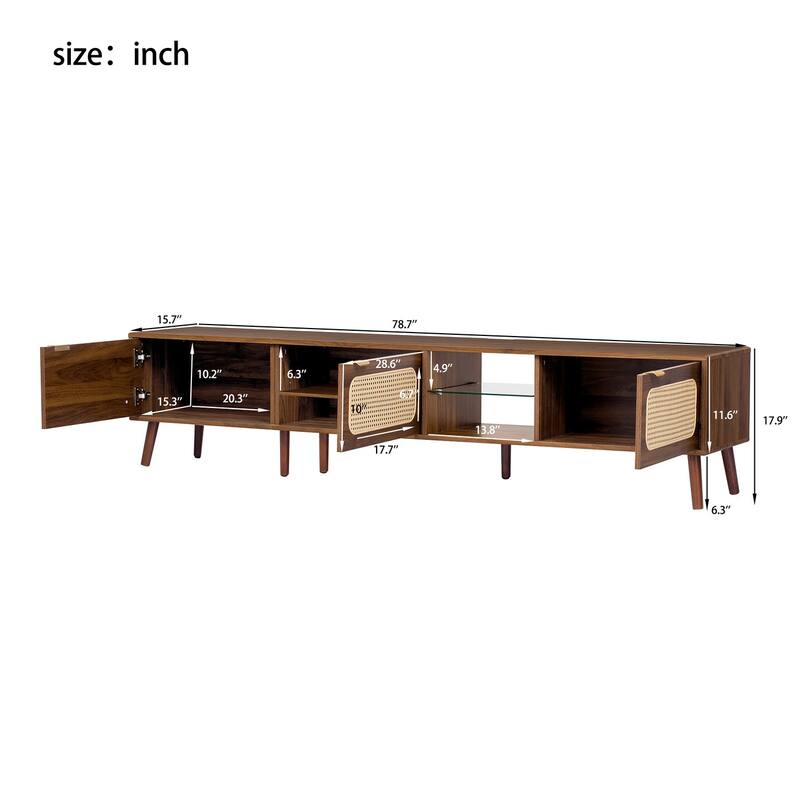 78 in with Ample Storage TV Stand for TVs up to 85 in - n/a