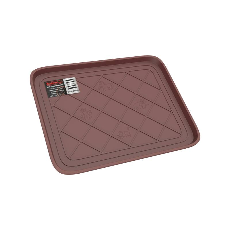 All Weather Boot Tray - Small Water-Resistant Plastic Utility Shoe Mat for Indoor and Outdoor Use by Stalwart (Gray)