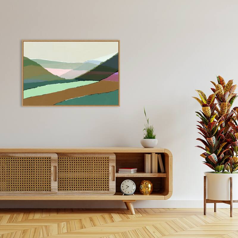 Layered Mountains And Valleys I by Cartissi Framed Canvas Wall Art Print