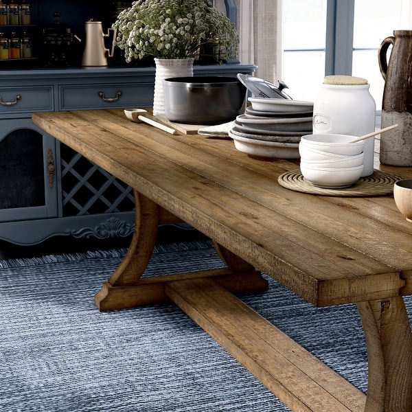 Furniture of America Sail Rustic Pine Solid Wood Dining Table On