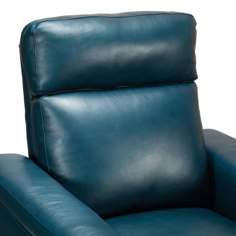 Alicia 34.65" Wide Contemporary Classic Genuine Leather Power Recliner With USB Port, Set of 2