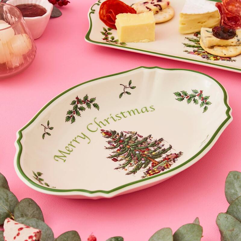 Spode Christmas Tree Merry Christmas Tray - 11" L