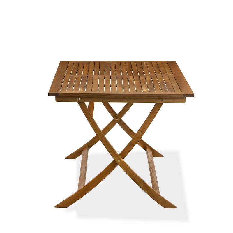 Rectangle Dining Table - Acacia Wood Butterfly Leaf Table, 36x60 Inch, Natural Oil Finish - 60
