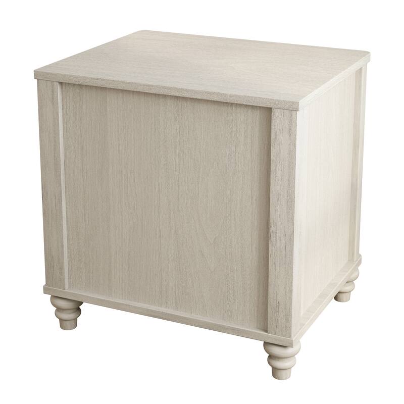 21.65" Wide Fluted Nightstand with 3 Drawers