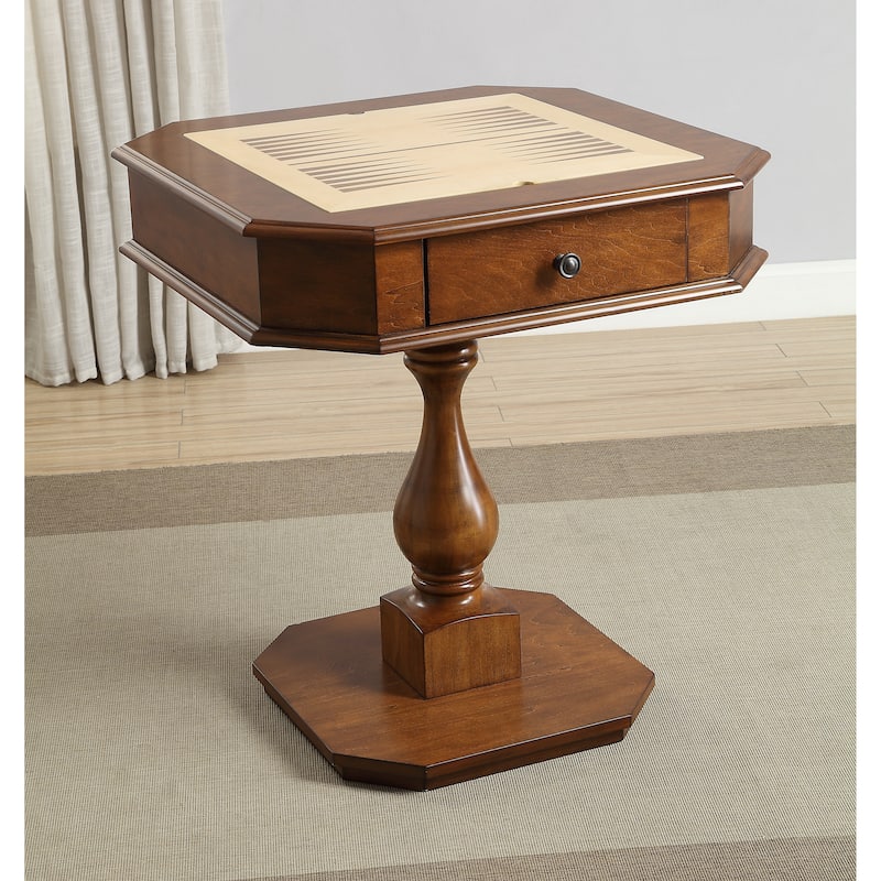 Bishop Cherry Finish Reversible Chess Checker Game Table w/Game Tray (Chess Fingures Not Included)