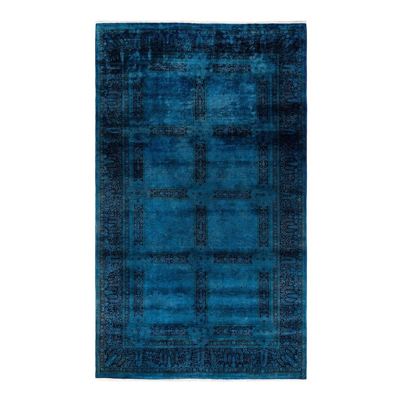 Fine Vibrance, One-of-a-Kind Hand-Knotted Area Rug - Blue, 6' 2" x 10' 5" - 6' 2" x 10' 5"