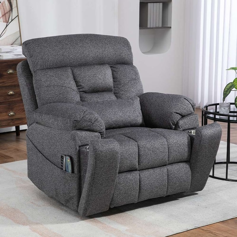 Upgraded Flagship 4-Motor Independent Control Oversized 180° Lay Flat Chenille Power Lift Recliner Chair