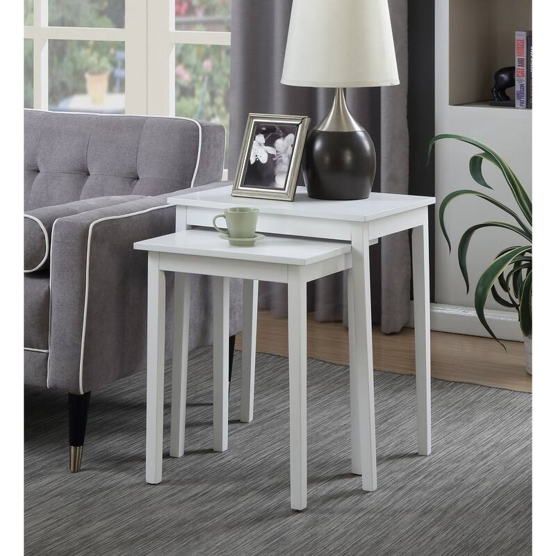 Convenience Concepts American Heritage Nesting End Tables - White