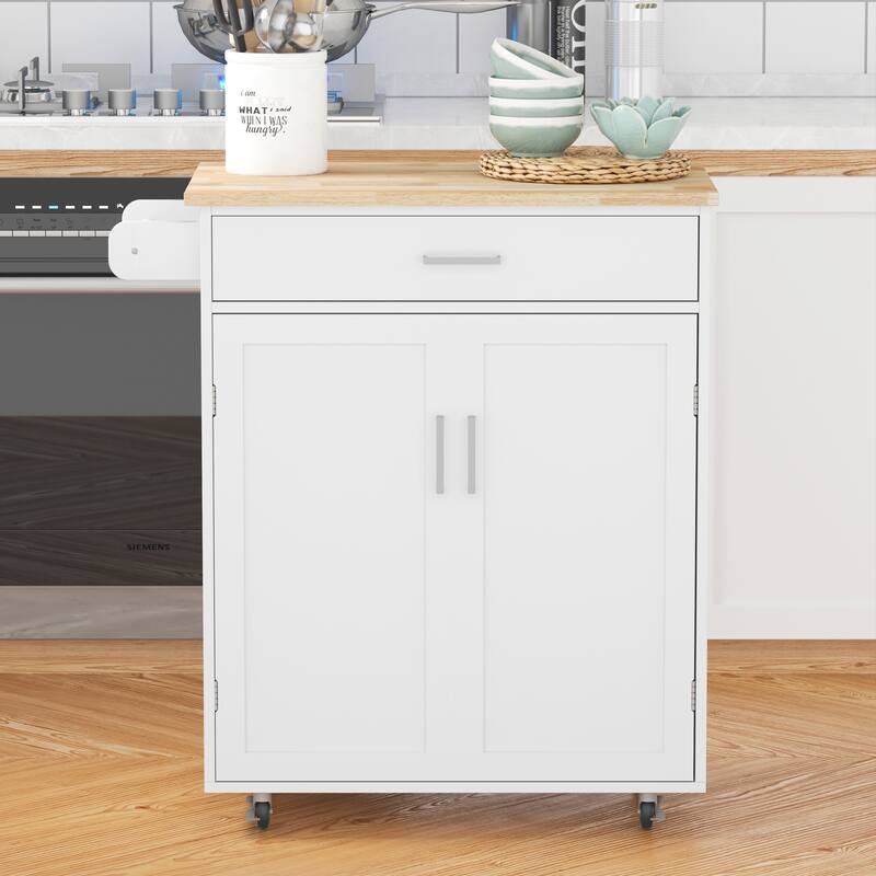 Kitchen island rolling trolley cart with towel rack Bed Bath & Beyond