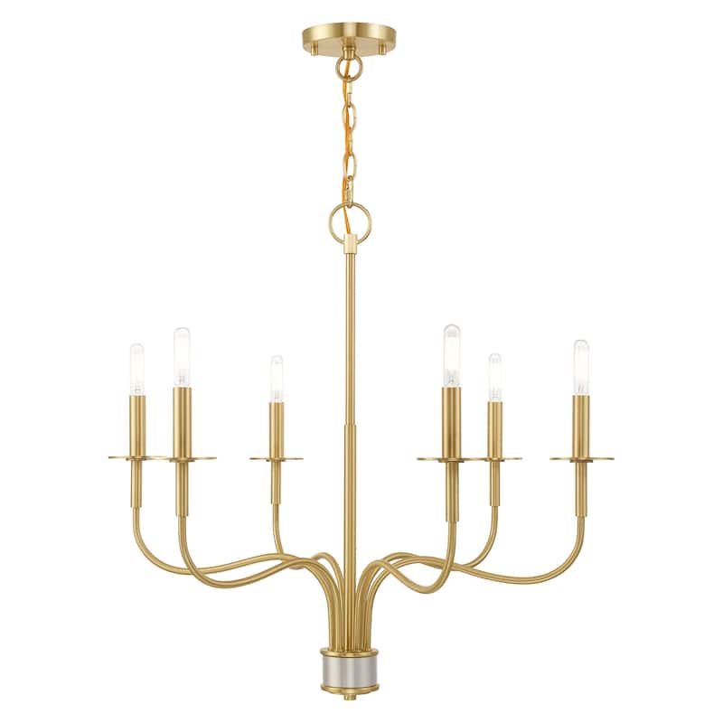 Livex Lighting 6-light Satin Brass Mini Chandelier, 51326-12 - 26"Dia. x 25"H