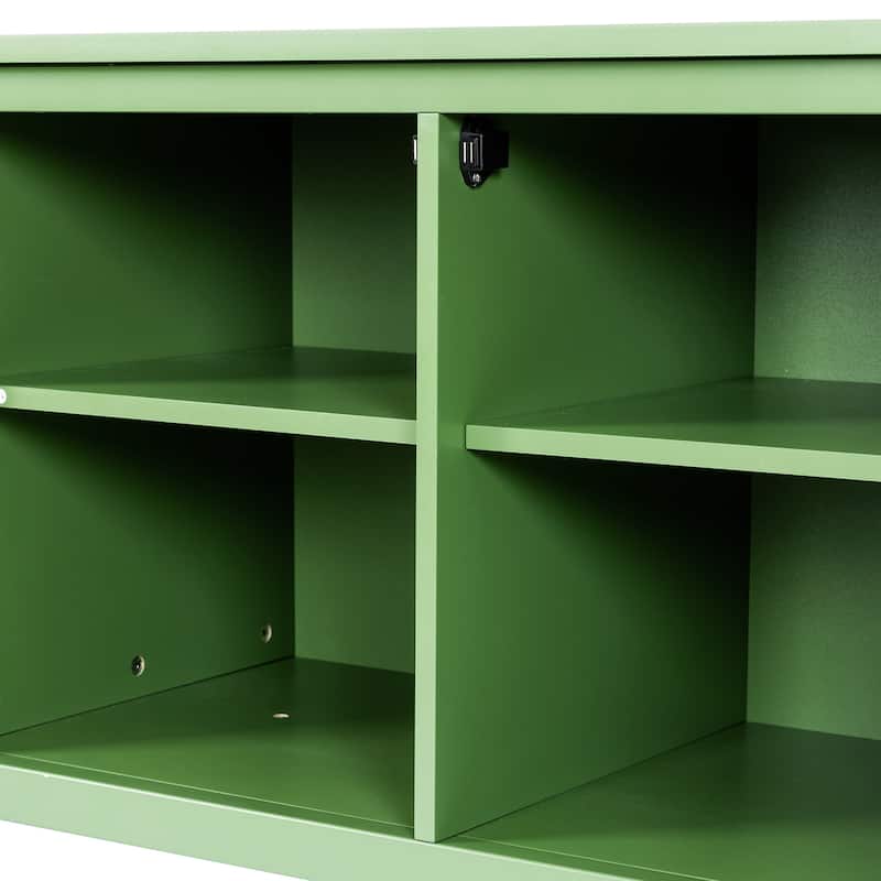 TV Stand Entertainment Center Media Console Cabinet with Changhong Glass Door