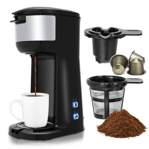 Gymax 2 in 1 Portable Coffee Maker Coffee Machine for Ground Coffee