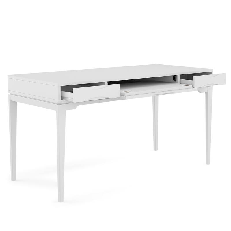 WYNDENHALL Pearson SOLID HARDWOOD Mid Century Modern 60 inch Wide Writing Office Desk