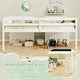 preview thumbnail 16 of 18, Kids Twin Size Low Loft Bed with Chalkboard 2 Step Ramp Ladder and 2 Tier Bookcase