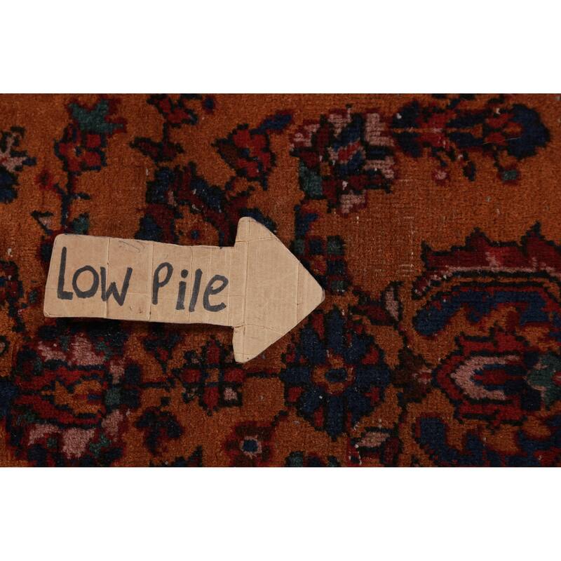 Orange Floral Sparta Turkish Area Rug Hand-Knotted Wool Carpet - 8'10"x 12'10"