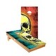 preview thumbnail 1 of 3, Teal And Red Skull Cornhole Boards NO Bags - Add Board Lights
