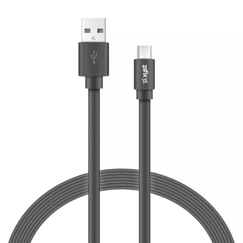 Xyst Charge and Sync USB to Micro USB Flat Cable 4Ft - Black