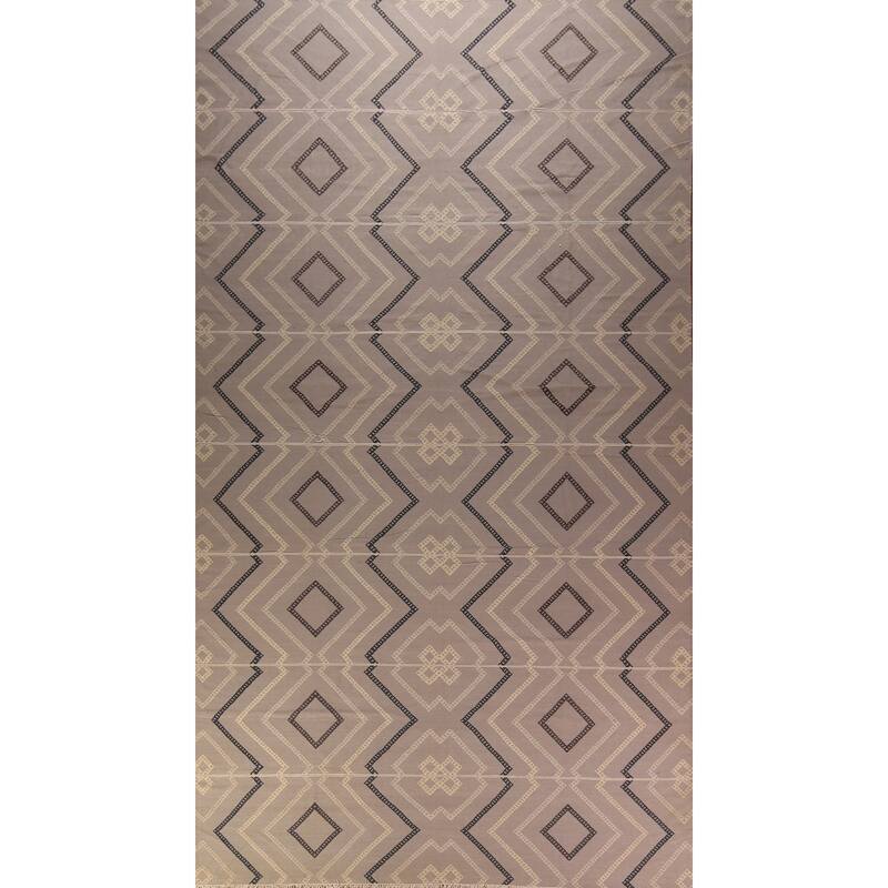 Flat Weave Kilim Durrie Oriental Large Area Rug Cotton Carpet - 10'5" x 18'9"