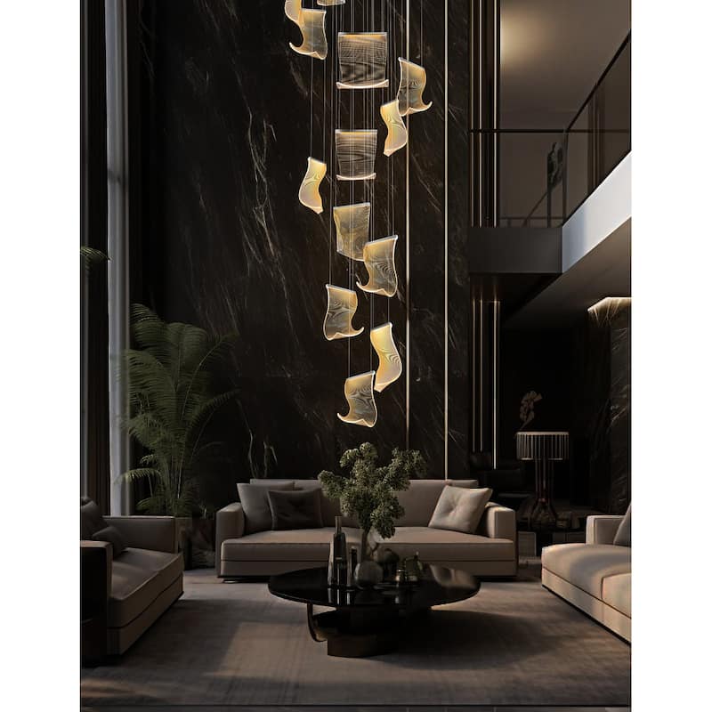 Luxury Acrylic Chandelier 31.5" Wide 16 lights LED Multi Light